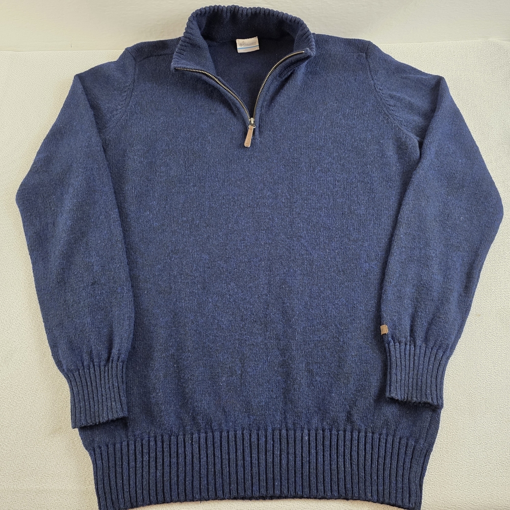 Columbia 1/4 Zip Sweater Blue Men's Lg